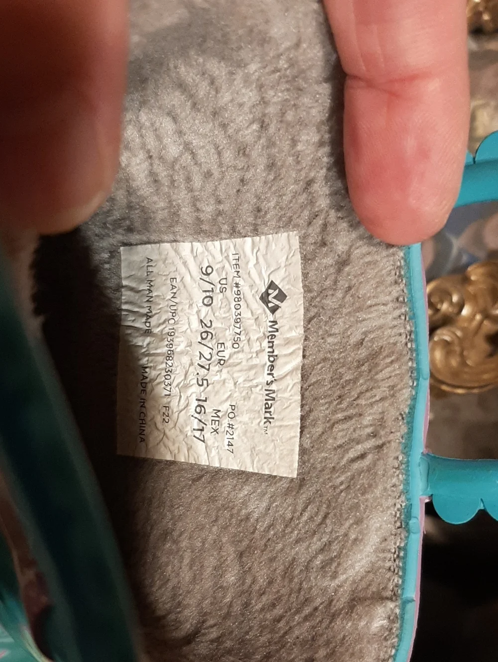 Mermaid Kids Waterproof Teal Rain Boot Members Mark, So Cute! Size 9/10